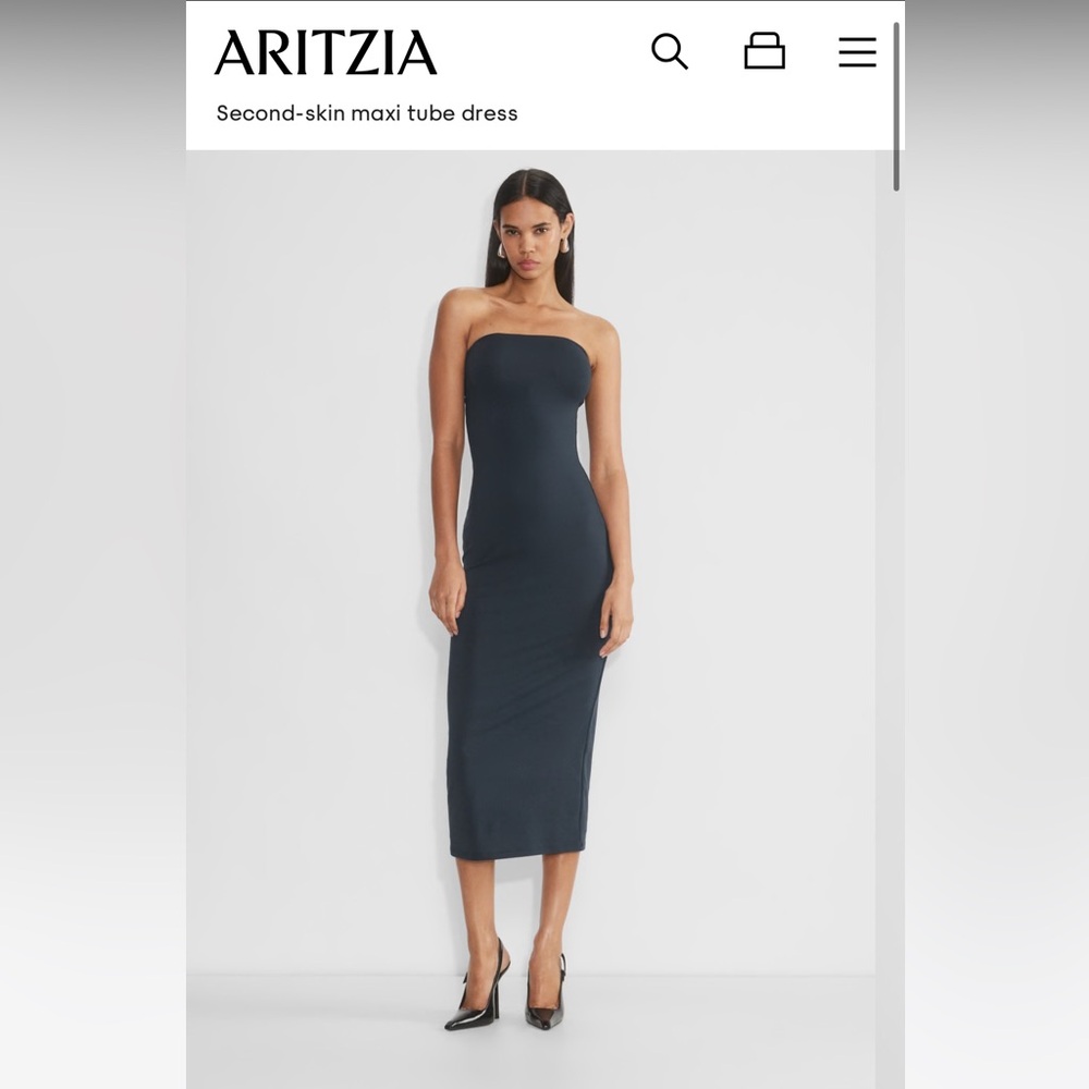 Aritzia NWT contour tube maxi dress in navy blue